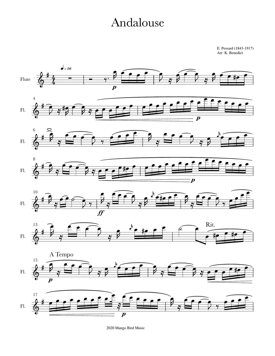 Andalouse Flute scores gallery preview page 1