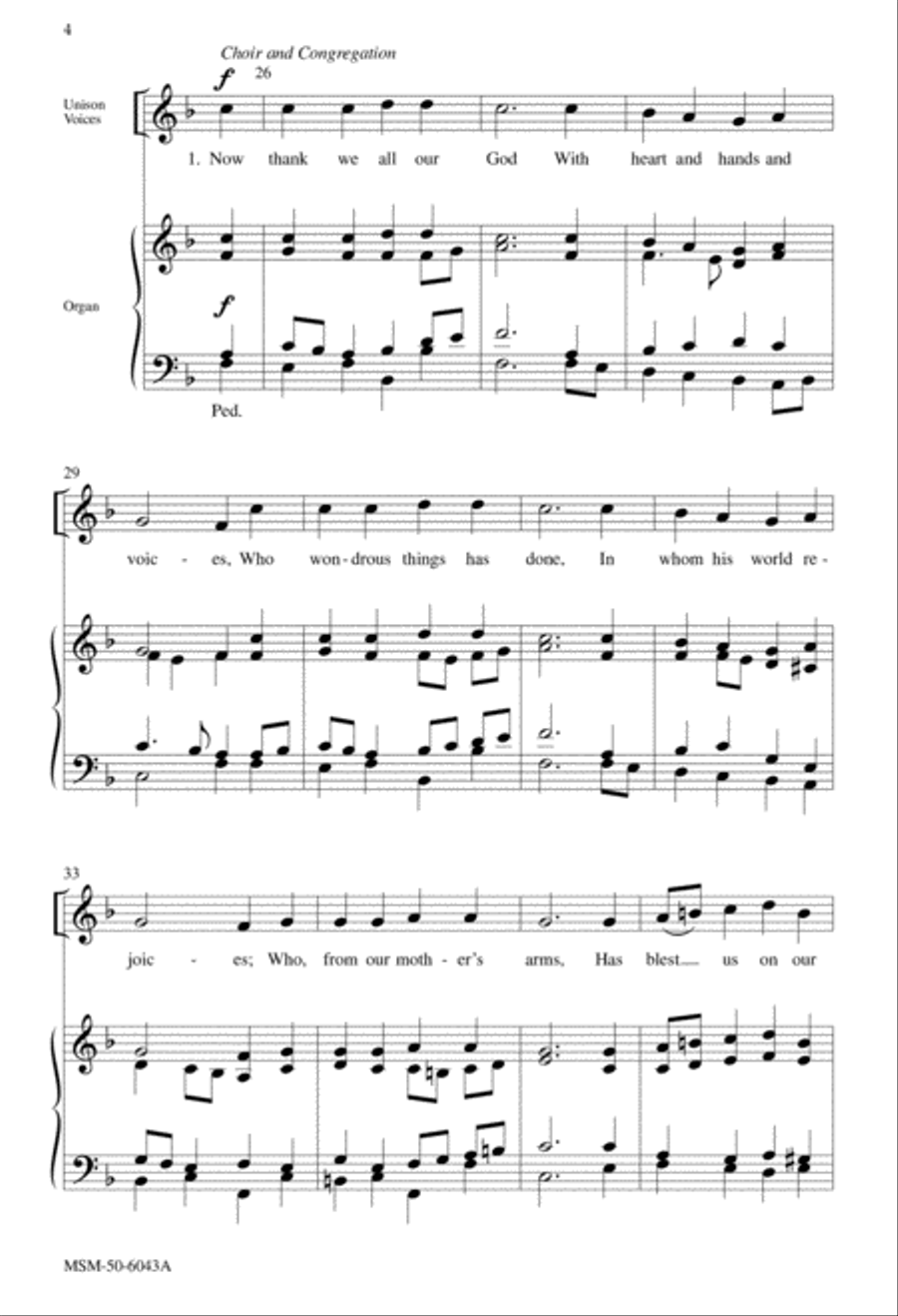 Now Thank We All Our God 4-Part scores gallery preview page 4