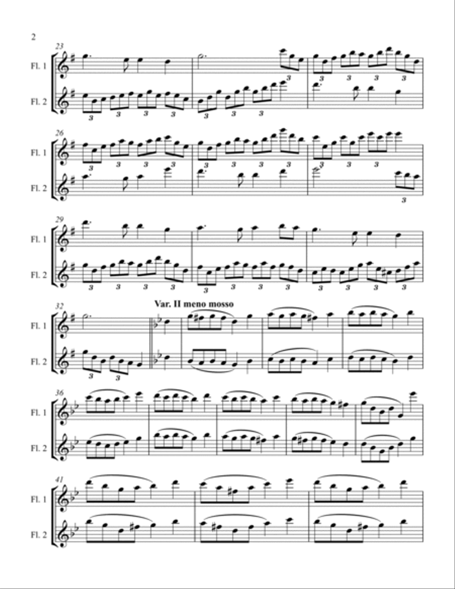 Auld Lang Syne (flute duet) Flute Duet scores gallery preview page 3