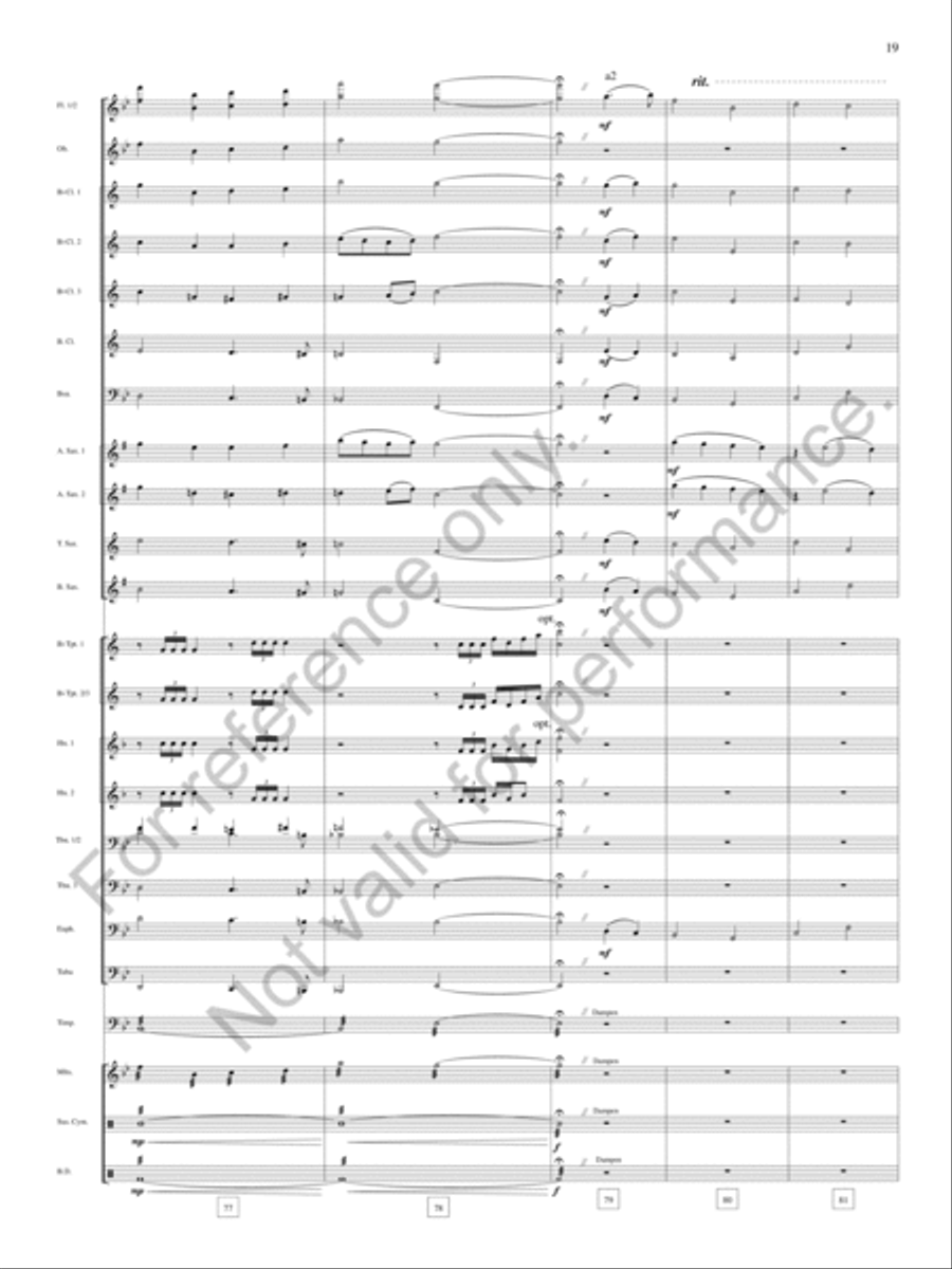 Leaves That Descend To No Drum Concert Band scores gallery preview page 20