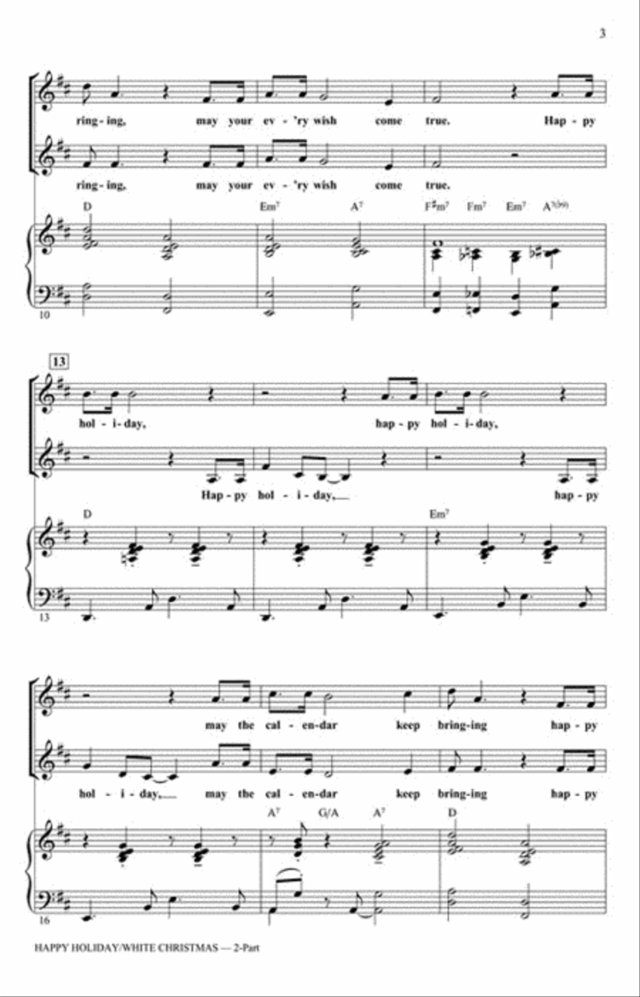 Happy Holiday/White Christmas 2-Part scores gallery preview page 3
