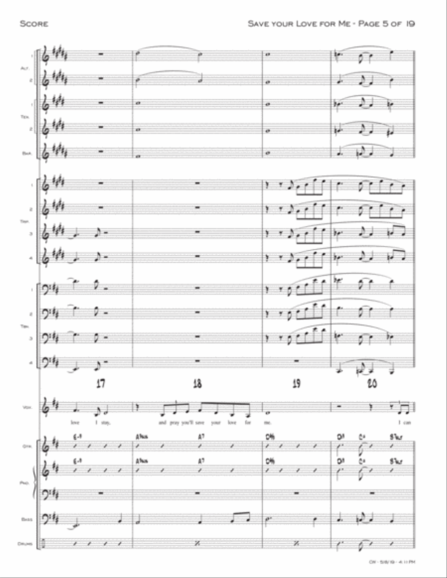 Save Your Love For Me Jazz Ensemble scores gallery preview page 5