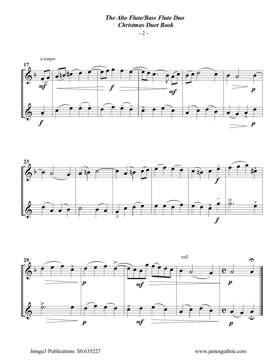 The Alto Flute & Bass Flute Christmas Duet Book Woodwind Duet scores gallery preview page 3