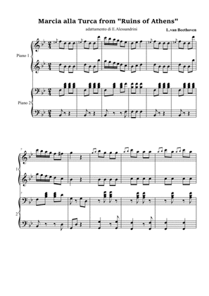 Marcia alla turca from "Ruins of Athens". Piano 4 hands