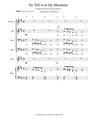 Go Tell it on the Mountain -SATB with optional instruments and piano