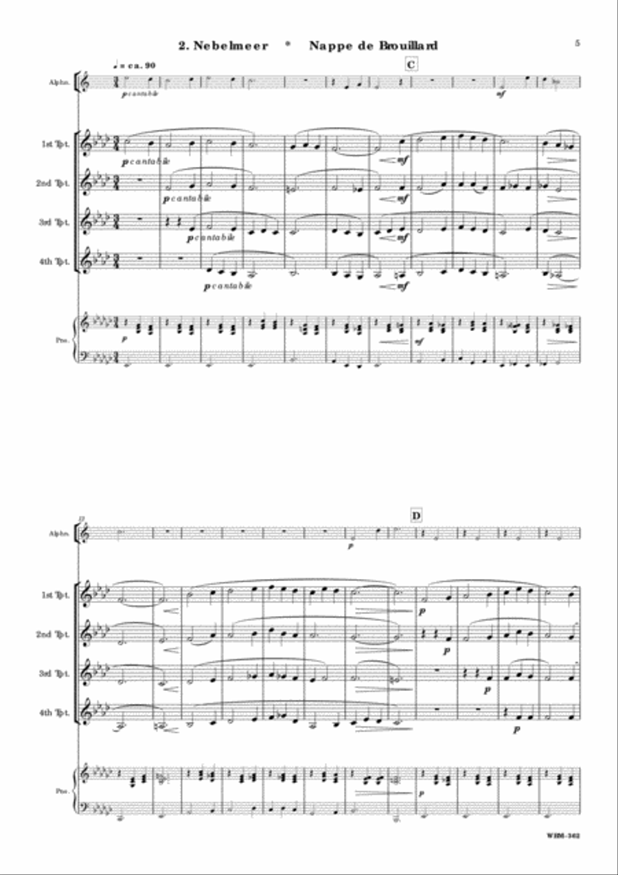 Alp Scenes for 4 Trumpets and Alphorn Trumpet scores gallery preview page 3