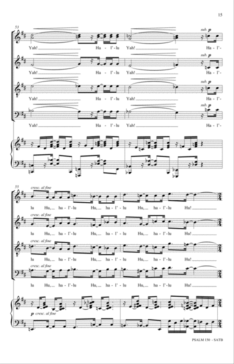 Psalm 150 (Halleluyah) 4-Part scores gallery preview page 13