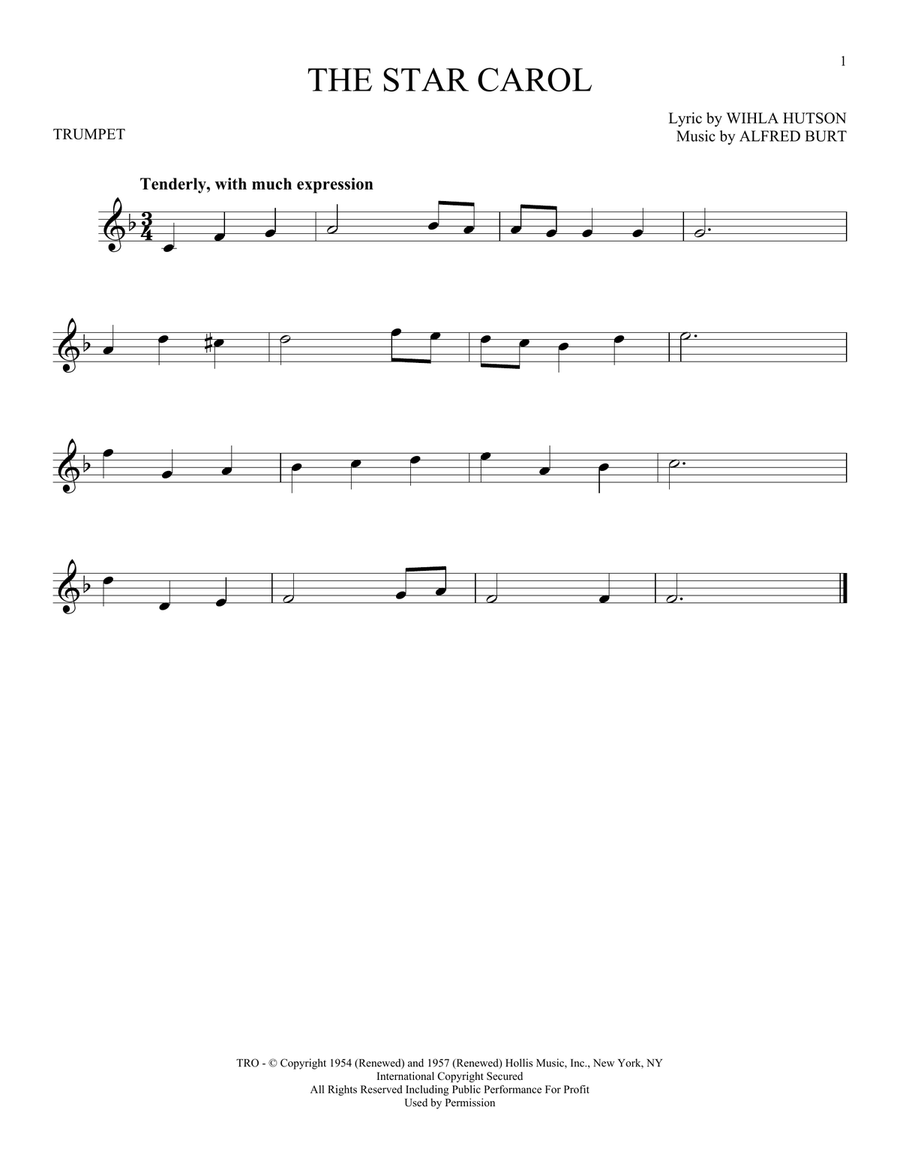 The Star Carol The Star Carol Trumpet Solo scores gallery preview page 1