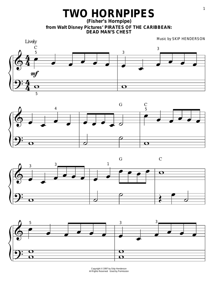 Two Hornpipes (Fisher's Hornpipe) Horn scores gallery preview page 1