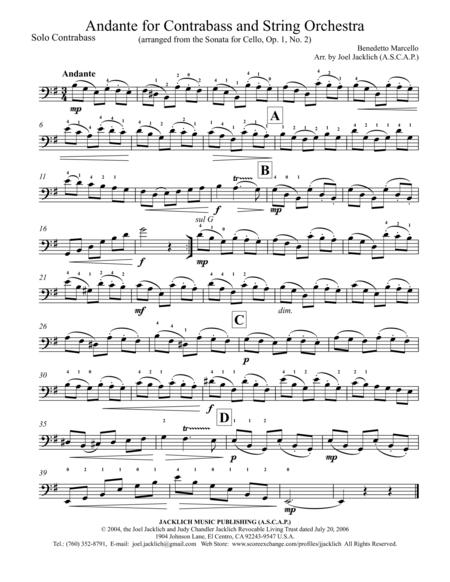 Andante for Contrabass and Strings image number null