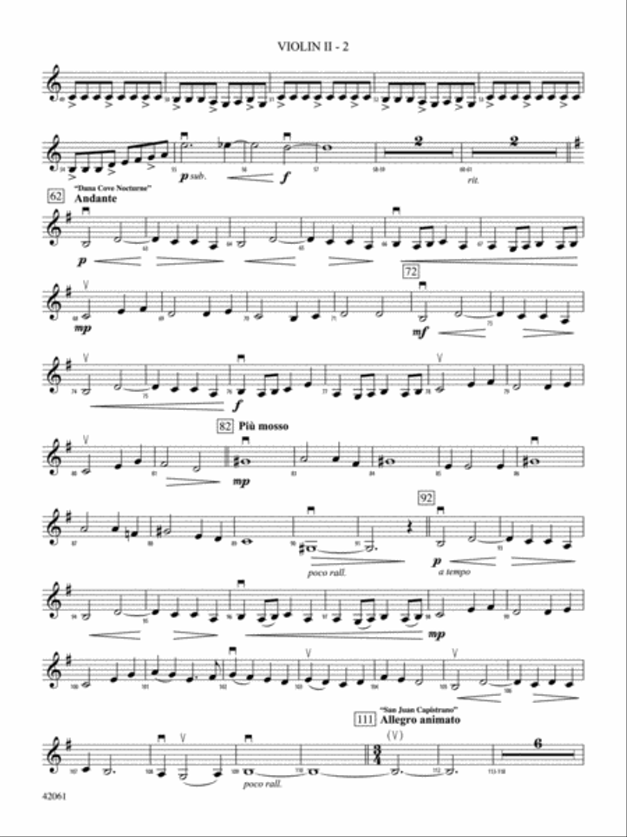 South County Sketches: 2nd Violin Full Orchestra scores gallery preview page 2