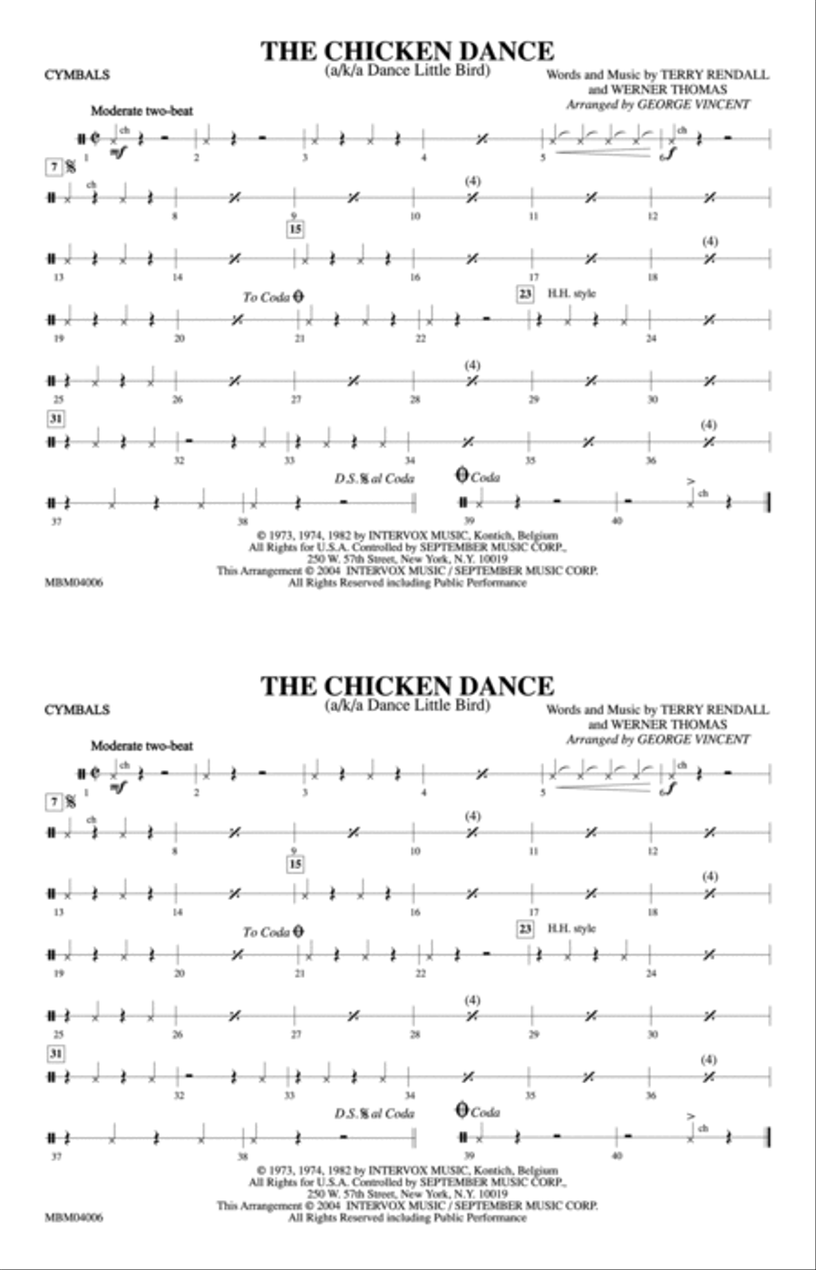 The Chicken Dance: Cymbals Marching Band scores gallery preview page 1