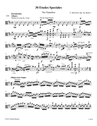 Mazas, Etudes for Viola Op 36, Book 1, No.29