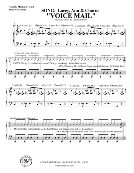 STILTZ the Musical Vocal-Piano Score
