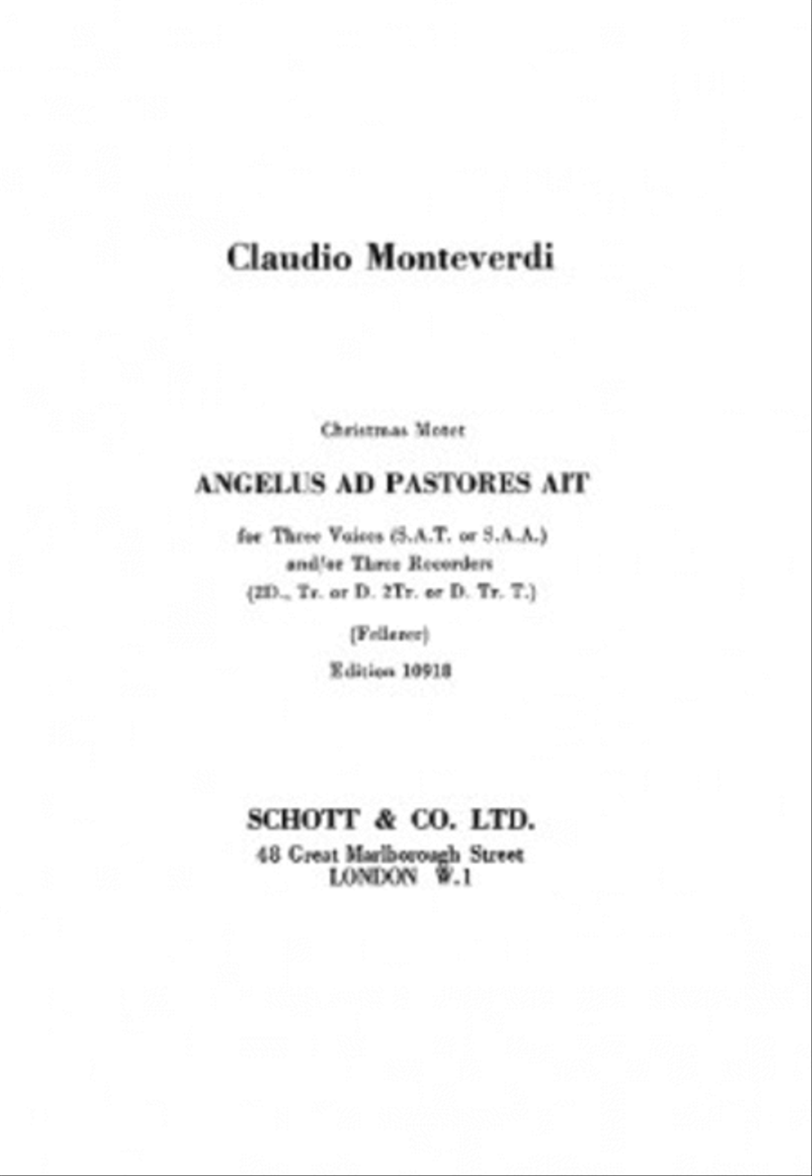 Angelus Ad Pastores Recorder scores gallery preview page 1