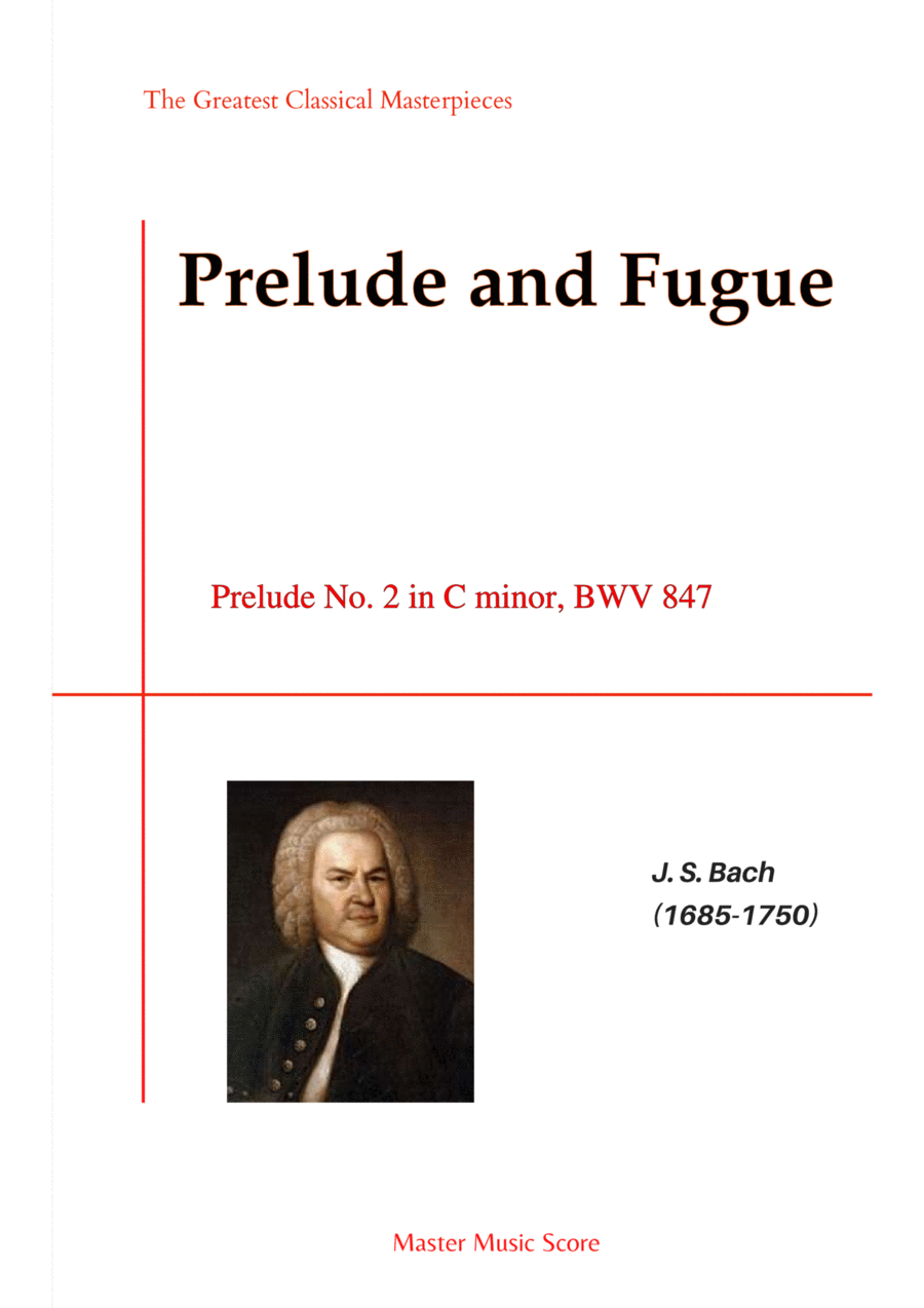 Bach-Prelude No. 2 in C minor, BWV 847 Piano Solo scores gallery preview page 1