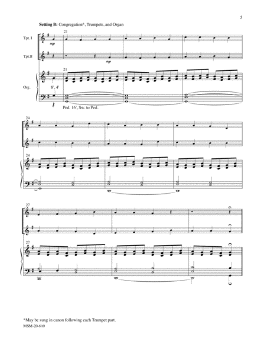 Tallis Canon: A Festive Hymn Setting Unison Choir scores gallery preview page 5