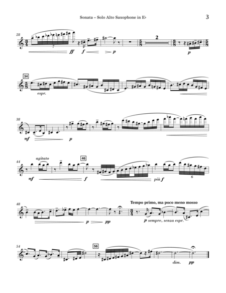 Sonata for Alto Saxophone, Op. 29 - Solo Eb Alto Saxophone