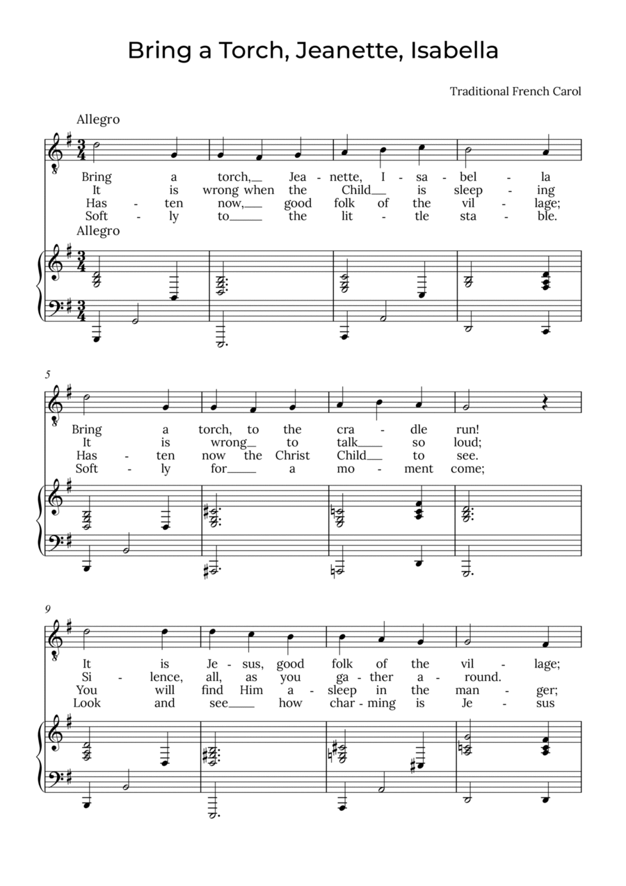 Bring a Torch, Isabella - Baritone in G, Jeanette Voice Solo scores gallery preview page 1