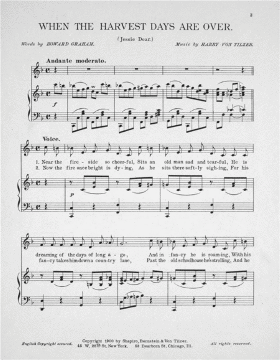 When the Harvest Days are Over, Jessie Dear Voice scores gallery preview page 2