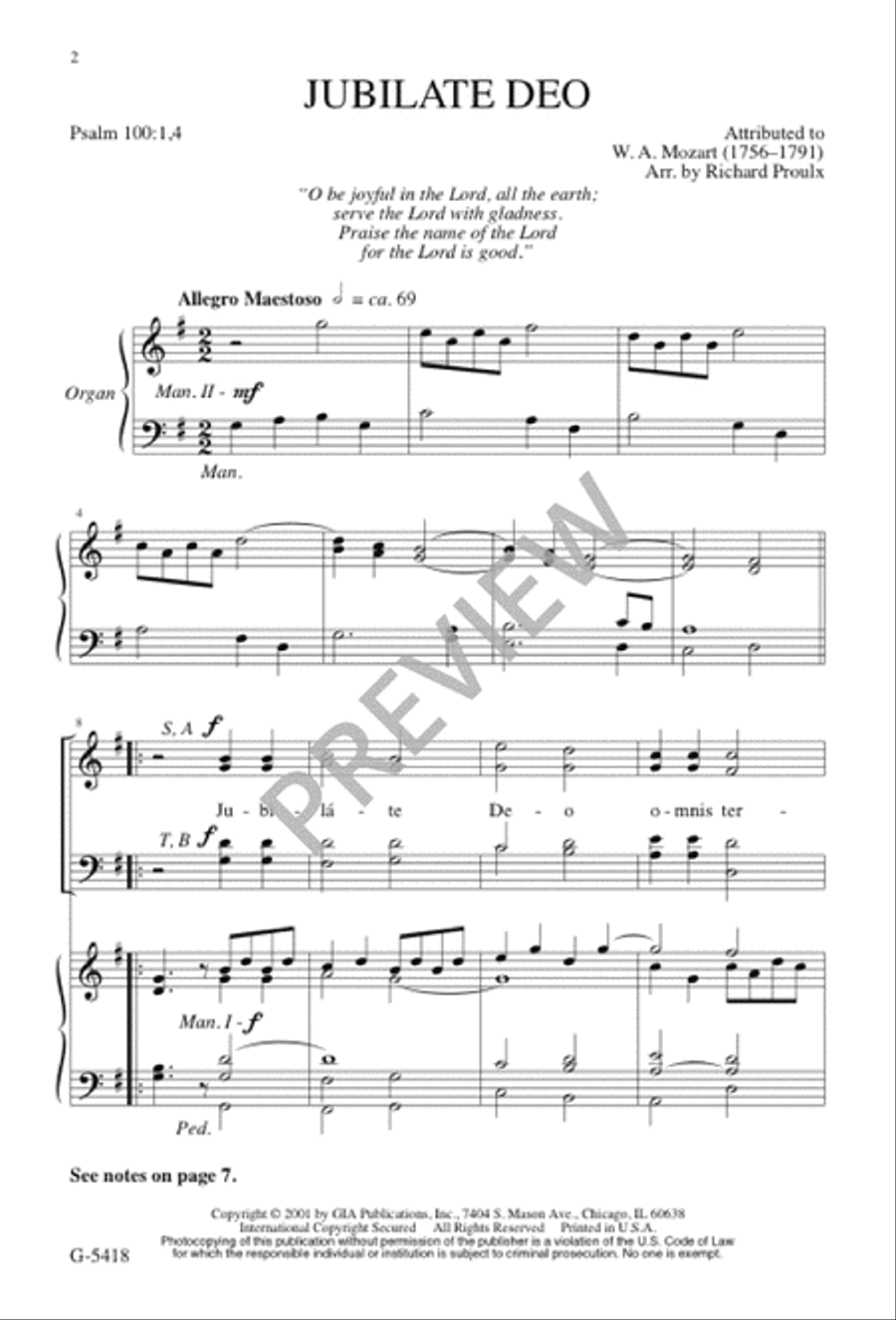 Jubilate Deo Jubilate Deo 4-Part scores gallery preview page 2