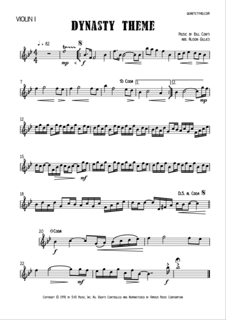 Dynasty Theme String Quartet scores gallery preview page 3