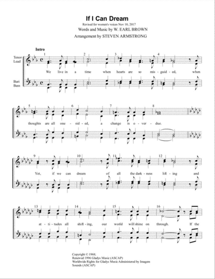 If I Can Dream If I Can Dream Choir scores gallery preview page 1