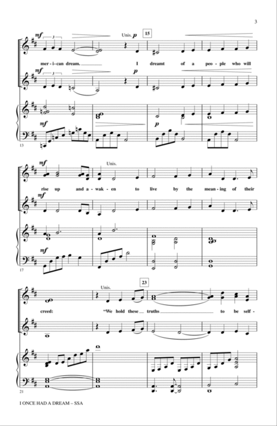 I Once Had A Dream SSA scores gallery preview page 2