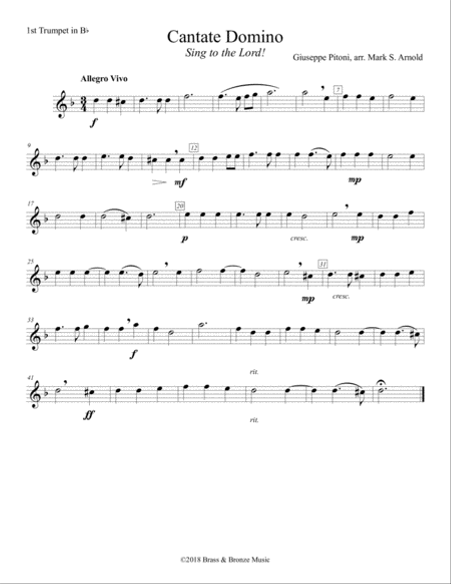 Cantate Domino (Sing unto the Lord) Brass Ensemble scores gallery preview page 5