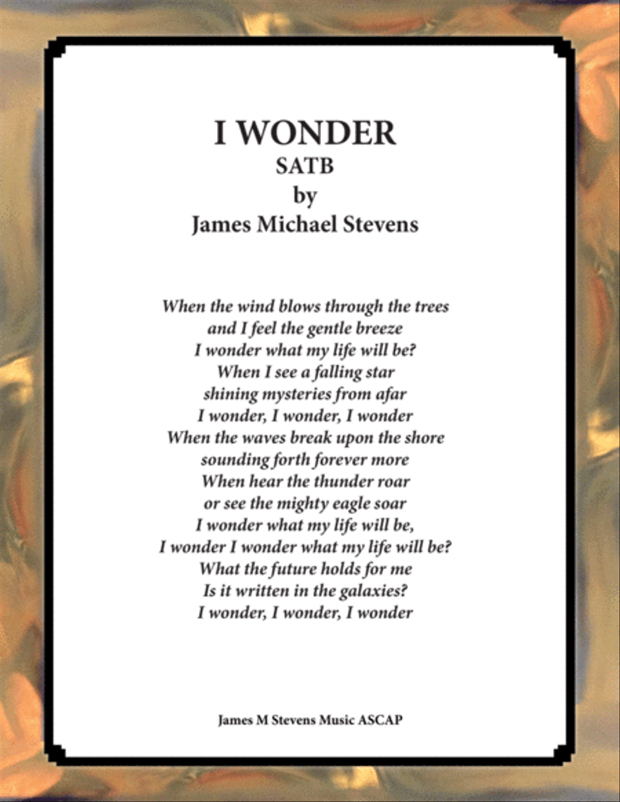 I Wonder - SATB 4-Part scores gallery preview page 1