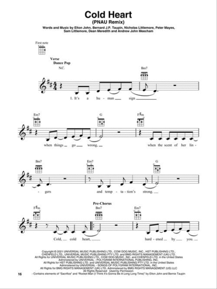 Chart Hits of 2021-2022 Ukulele scores gallery preview page 5