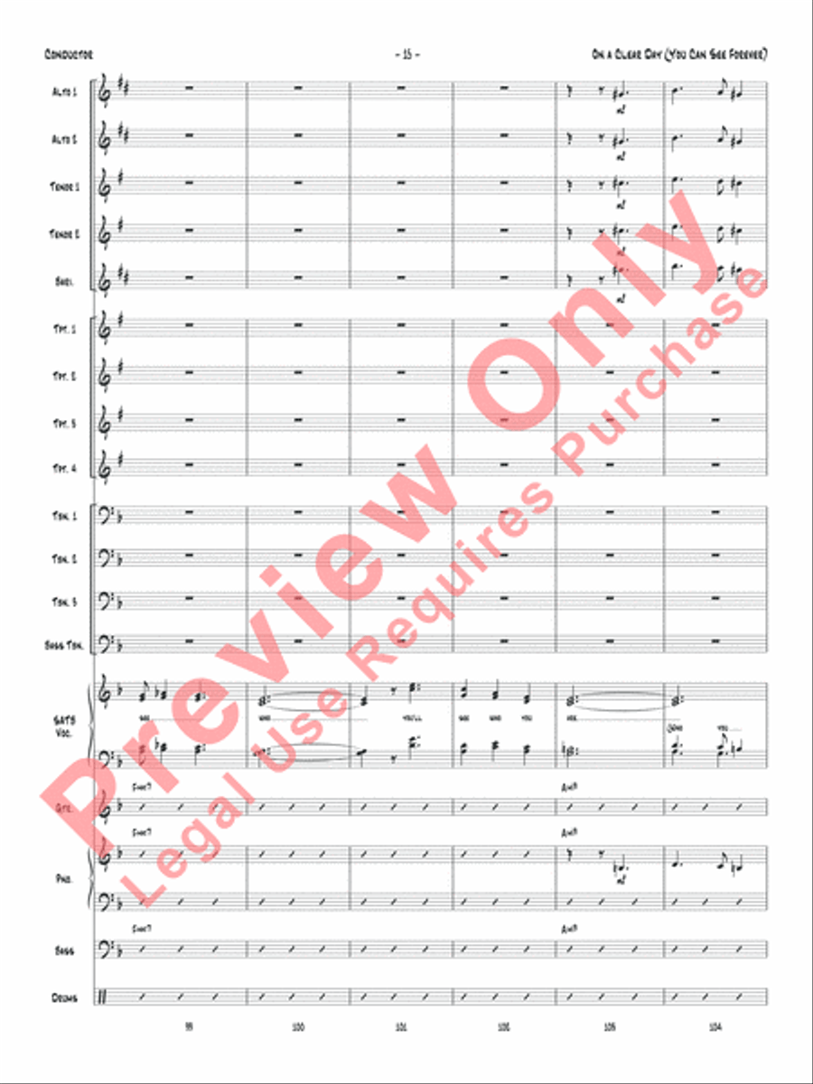 On a Clear Day (You Can See Forever) Jazz Ensemble scores gallery preview page 18