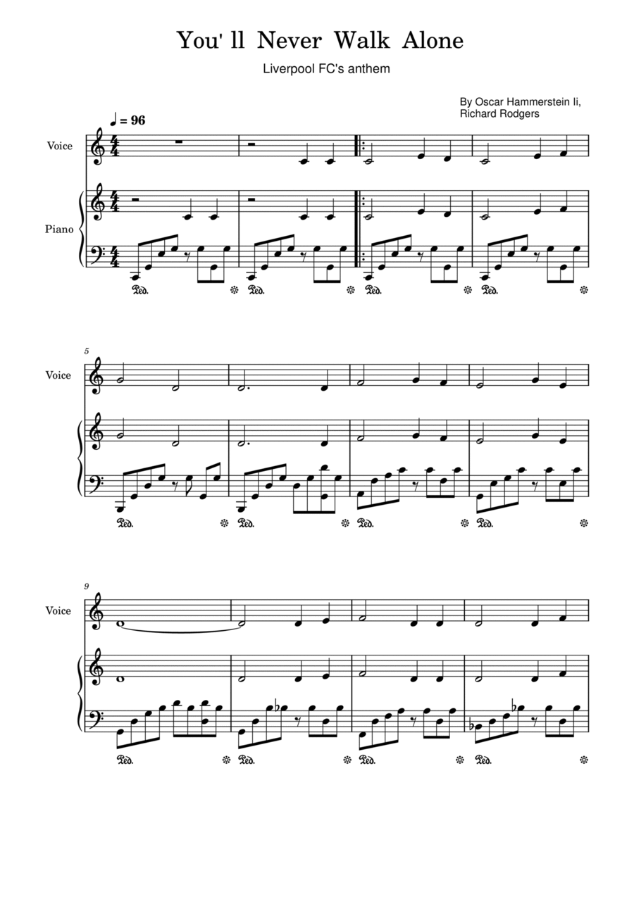 You'll Never Walk Alone Voice scores gallery preview page 1