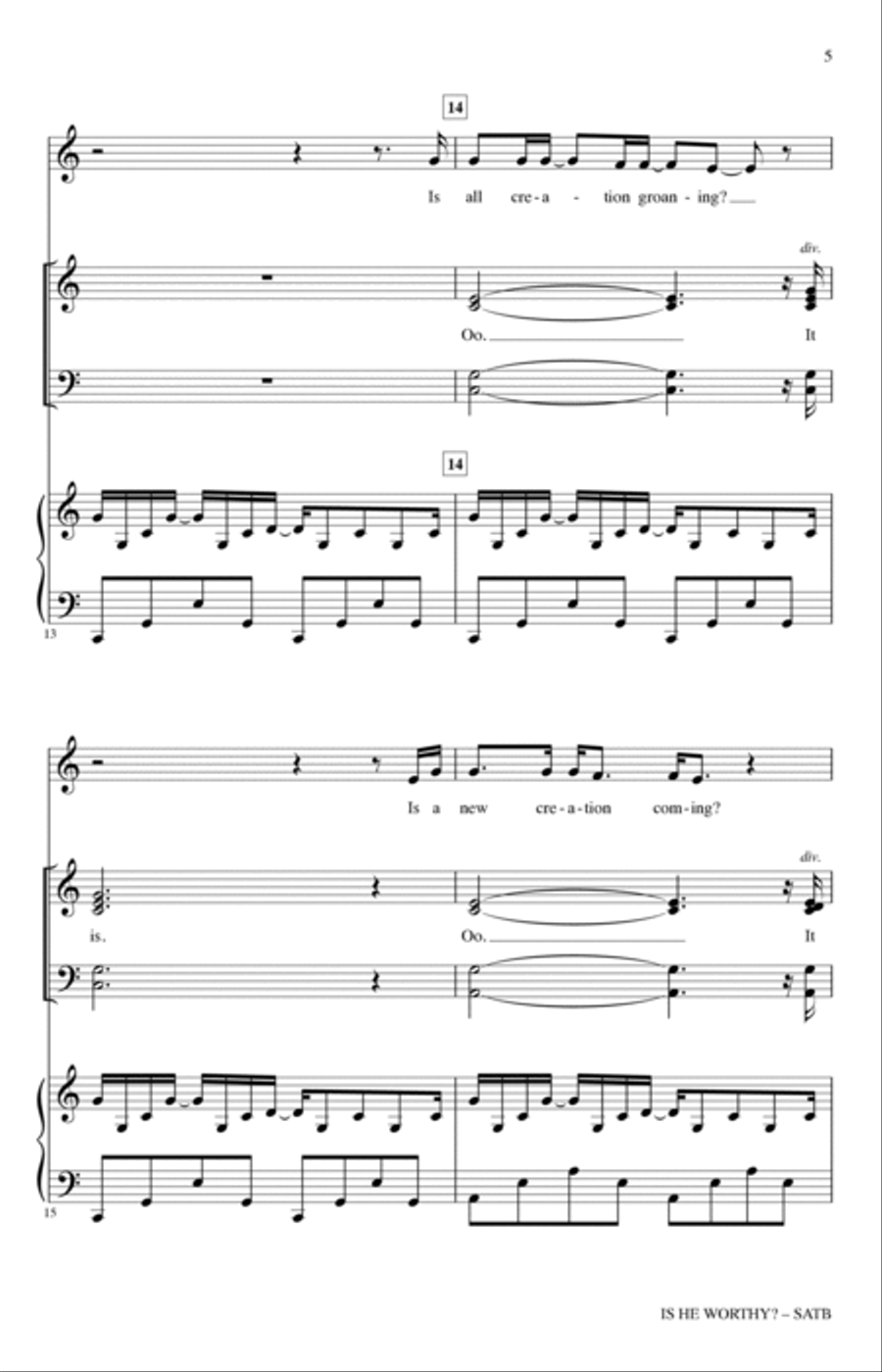 Is He Worthy? (arr. Heather Sorenson) 4-Part scores gallery preview page 4
