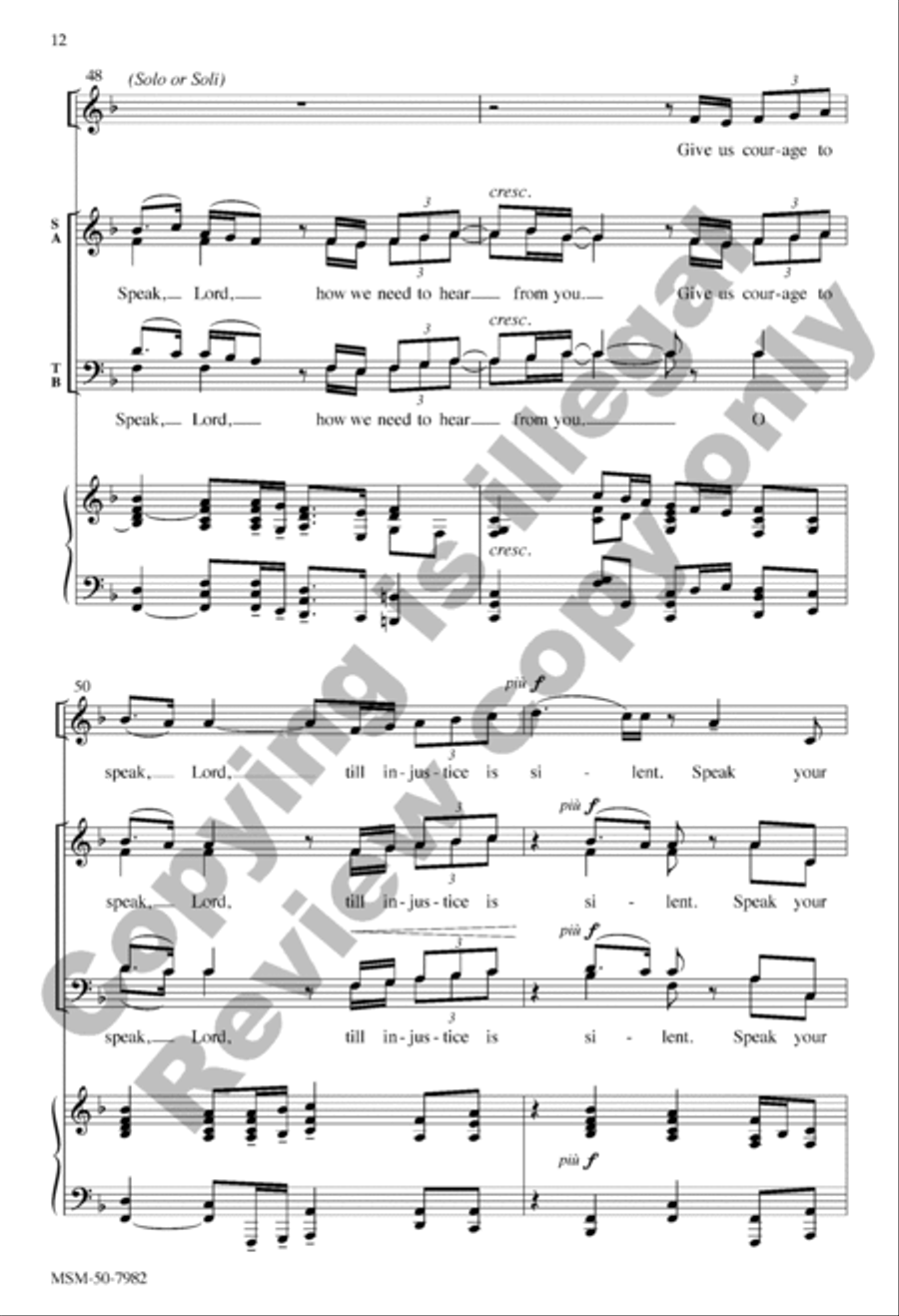 Speak, Lord 4-Part scores gallery preview page 12