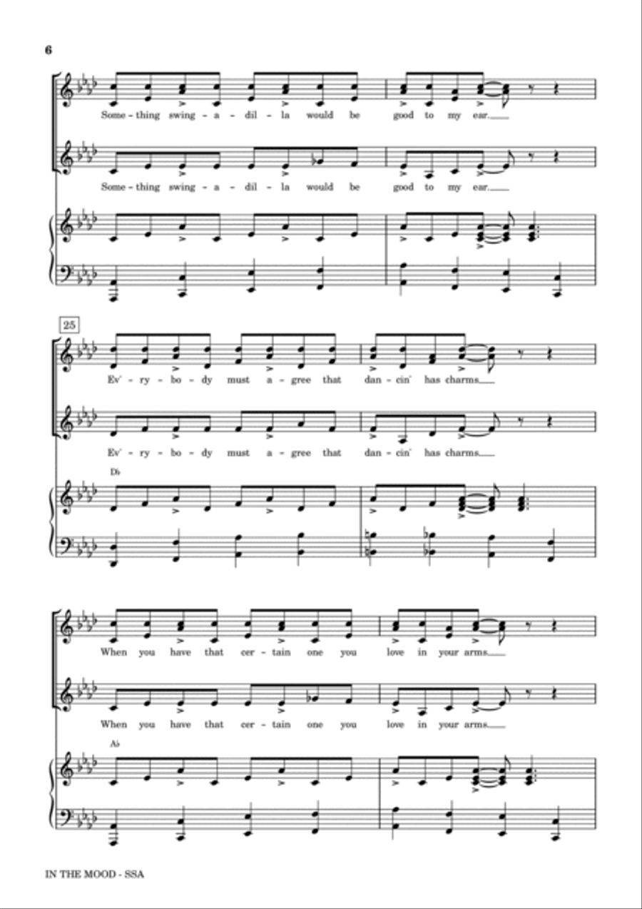 In The Mood SSA scores gallery preview page 6
