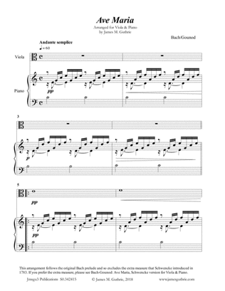Bach-Gounod: Ave Maria for Viola & Piano
