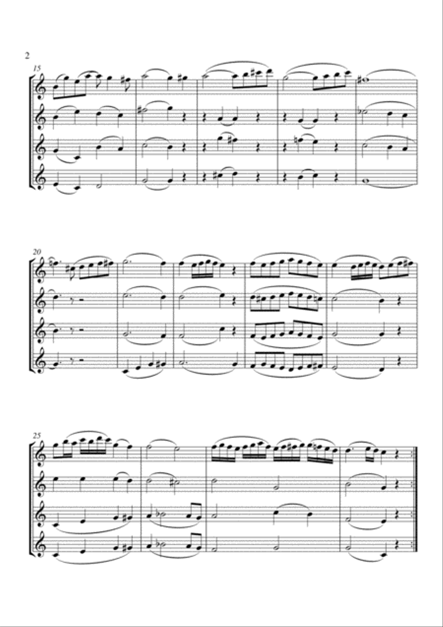 Adagio for Glass Harmonica Woodwind Quartet scores gallery preview page 2