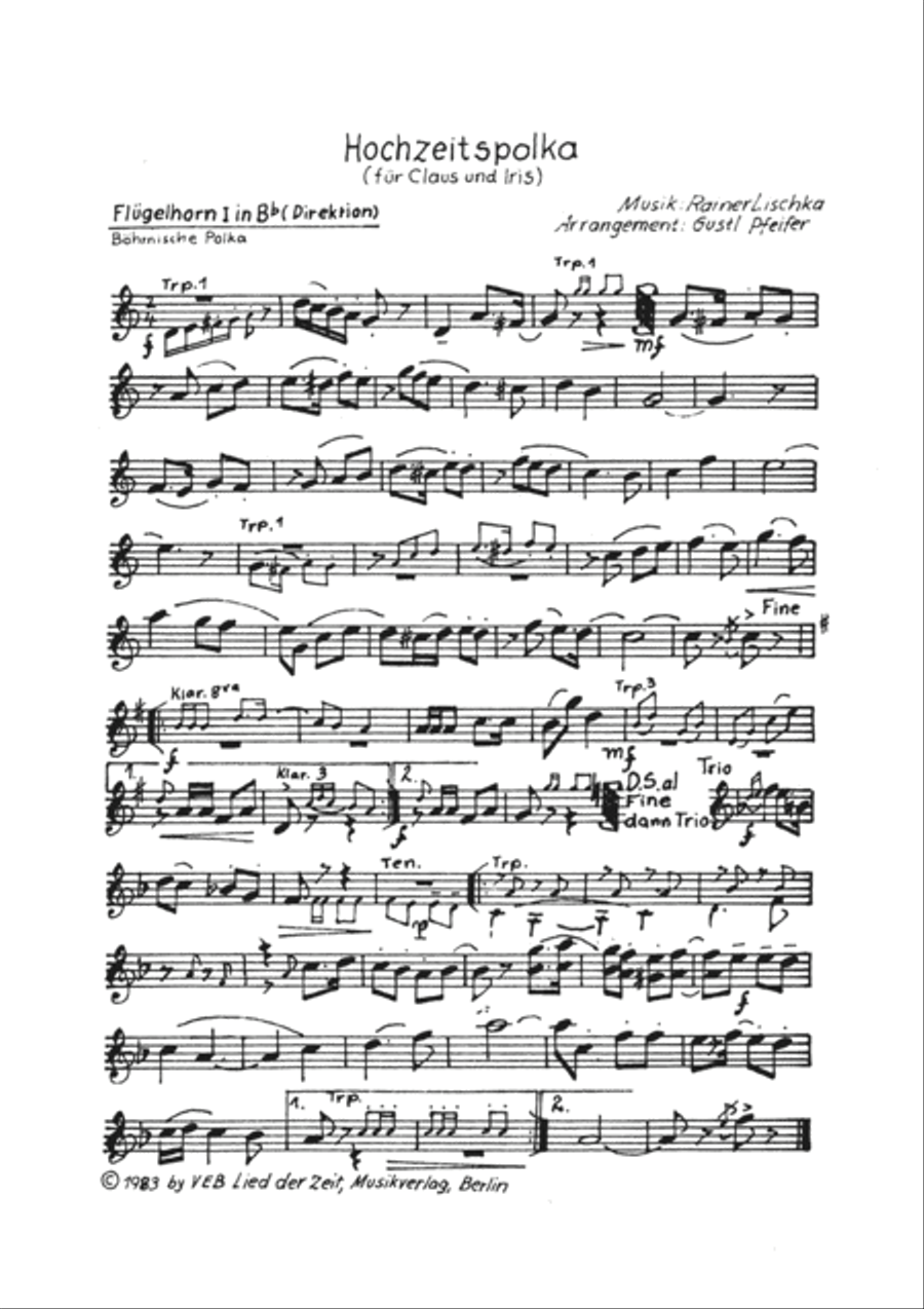 Hochzeitspolka B-Flat Clarinet scores gallery preview page 3