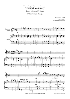 Book cover for Trumpet Voluntary, or Prince of Denmark's March - Trumpet and Piano - D major