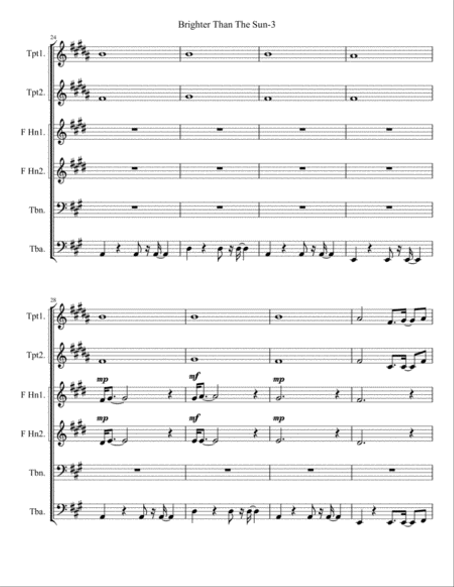 Brighter Than The Sun Brass Ensemble scores gallery preview page 3