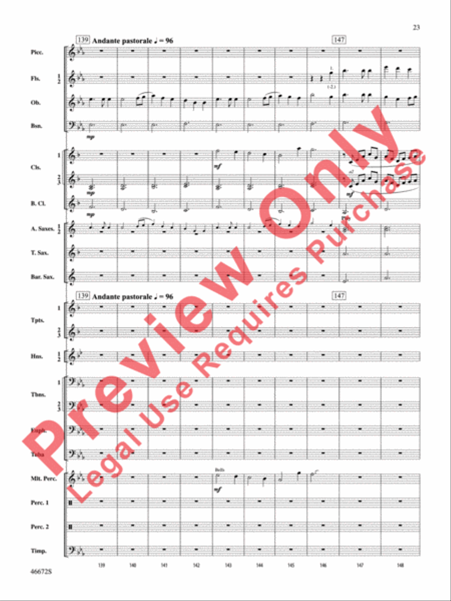 Variants on an English Sea Song Concert Band scores gallery preview page 24