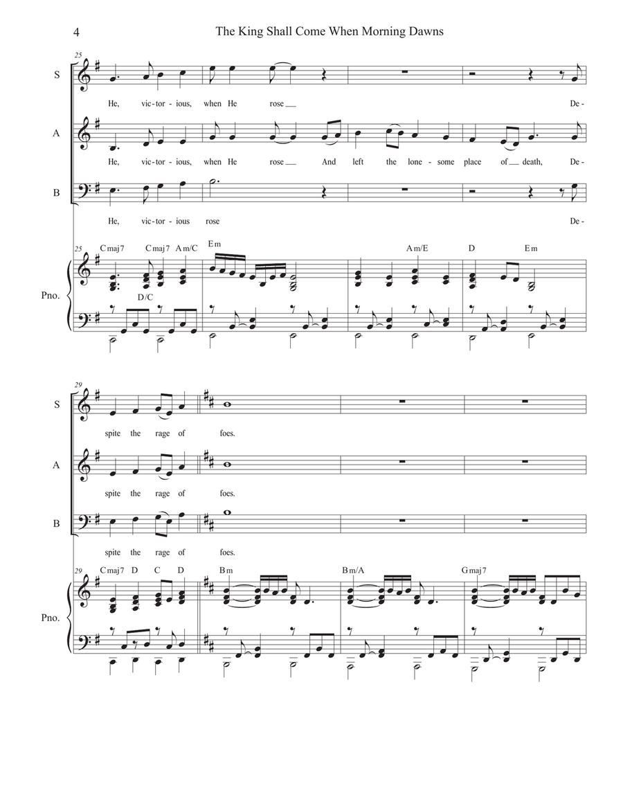 The King Shall Come When Morning Dawns (SAB) 3-Part scores gallery preview page 4