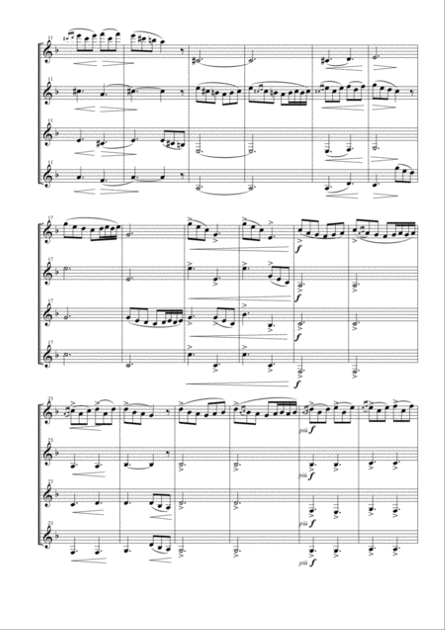 Peer Gynt Suite I for Clarinet Quartet Clarinet Quartet scores gallery preview page 4