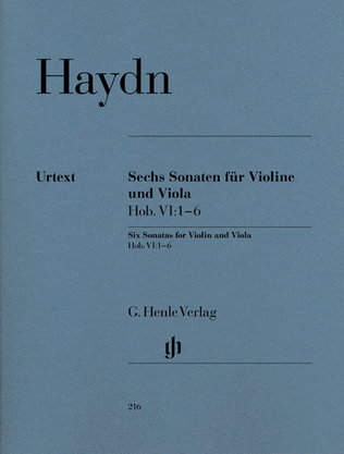 Book cover for 6 Sonatas for Violin and Viola