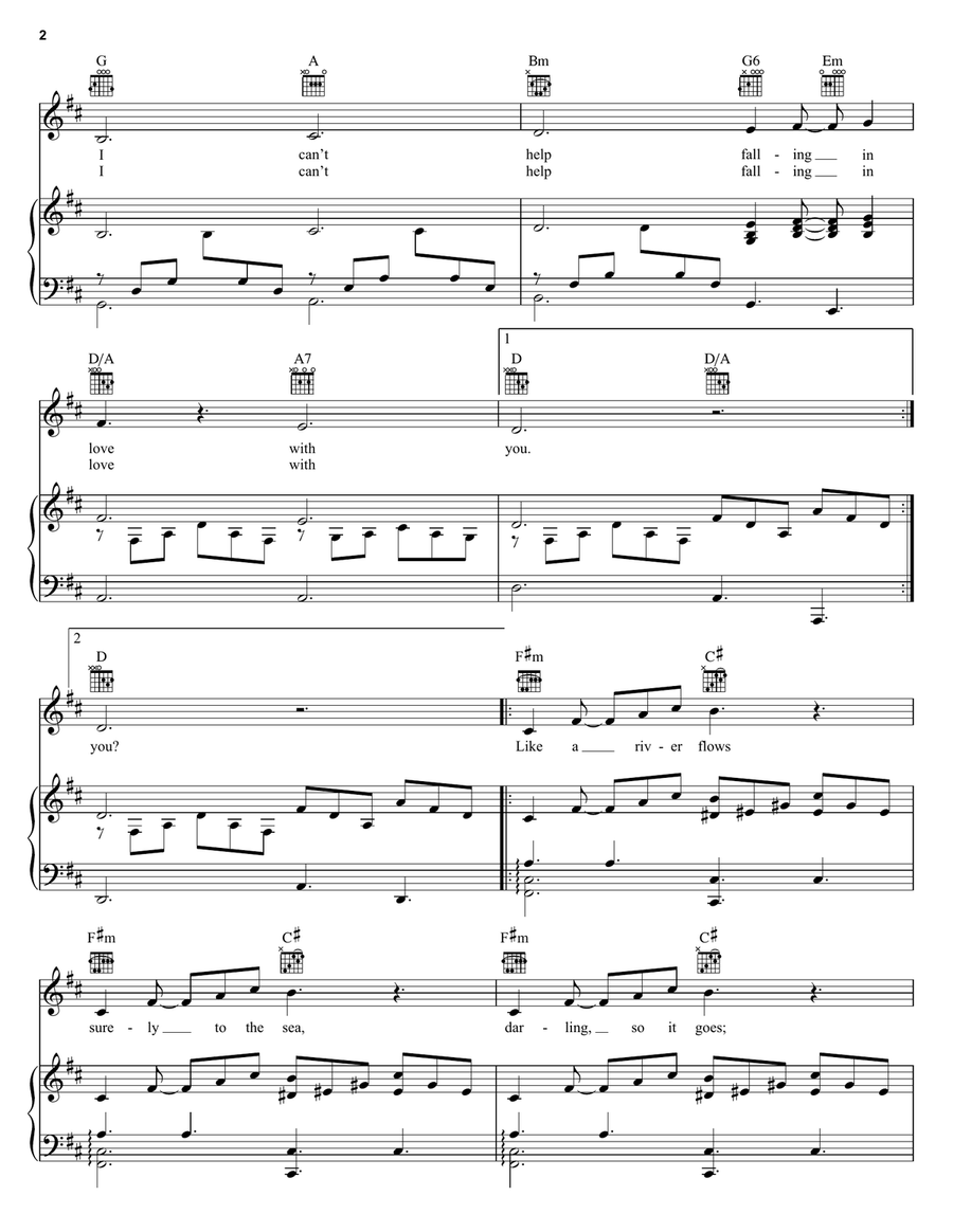 Can't Help Falling In Love Acoustic Guitar scores gallery preview page 2