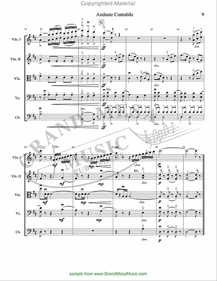 Andante Cantabile from Petite Symphony String Orchestra scores gallery preview page 10