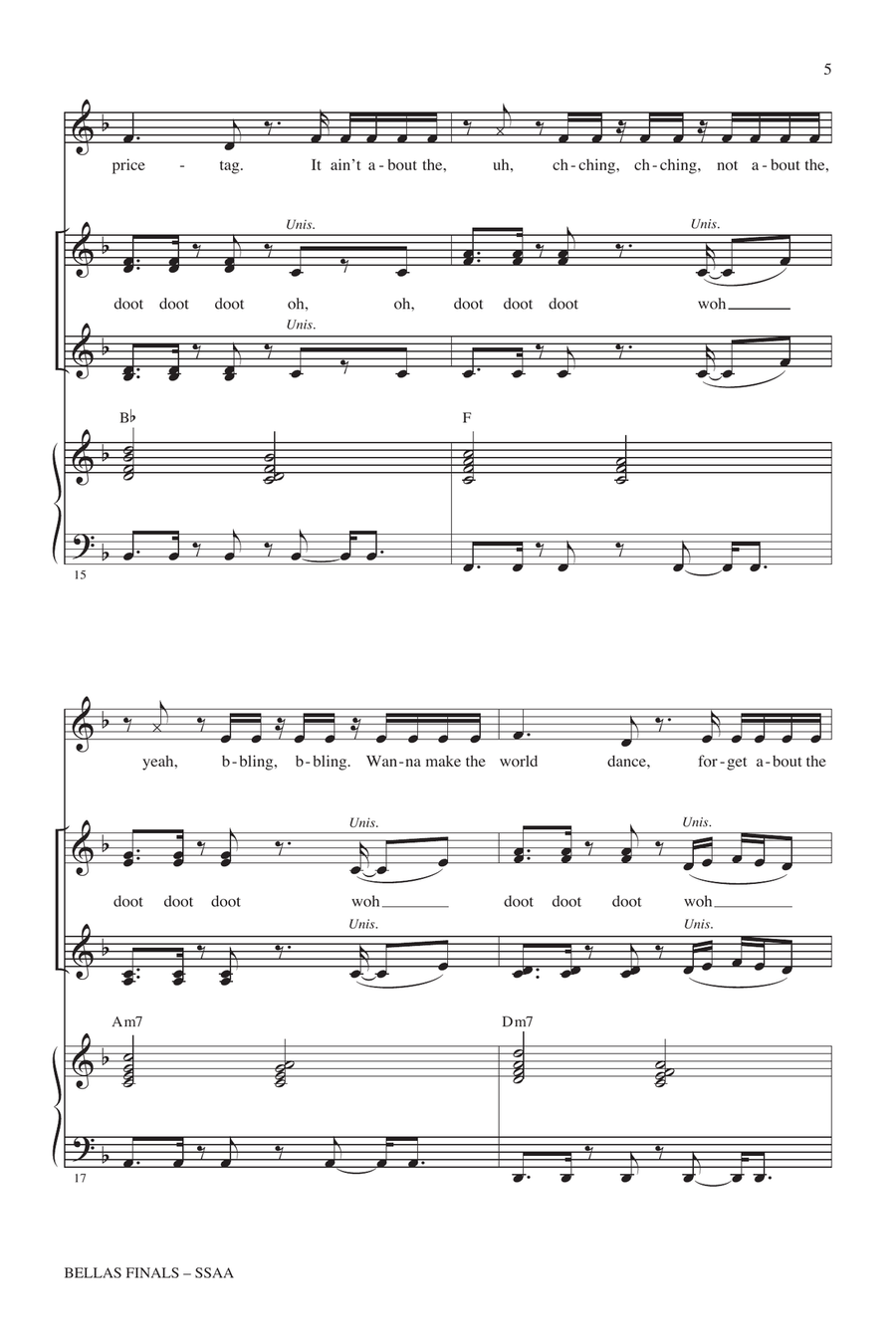 Bellas Finals (Choral Highlights from Pitch Perfect)(arr. Mark Brymer) SSA scores gallery preview page 4
