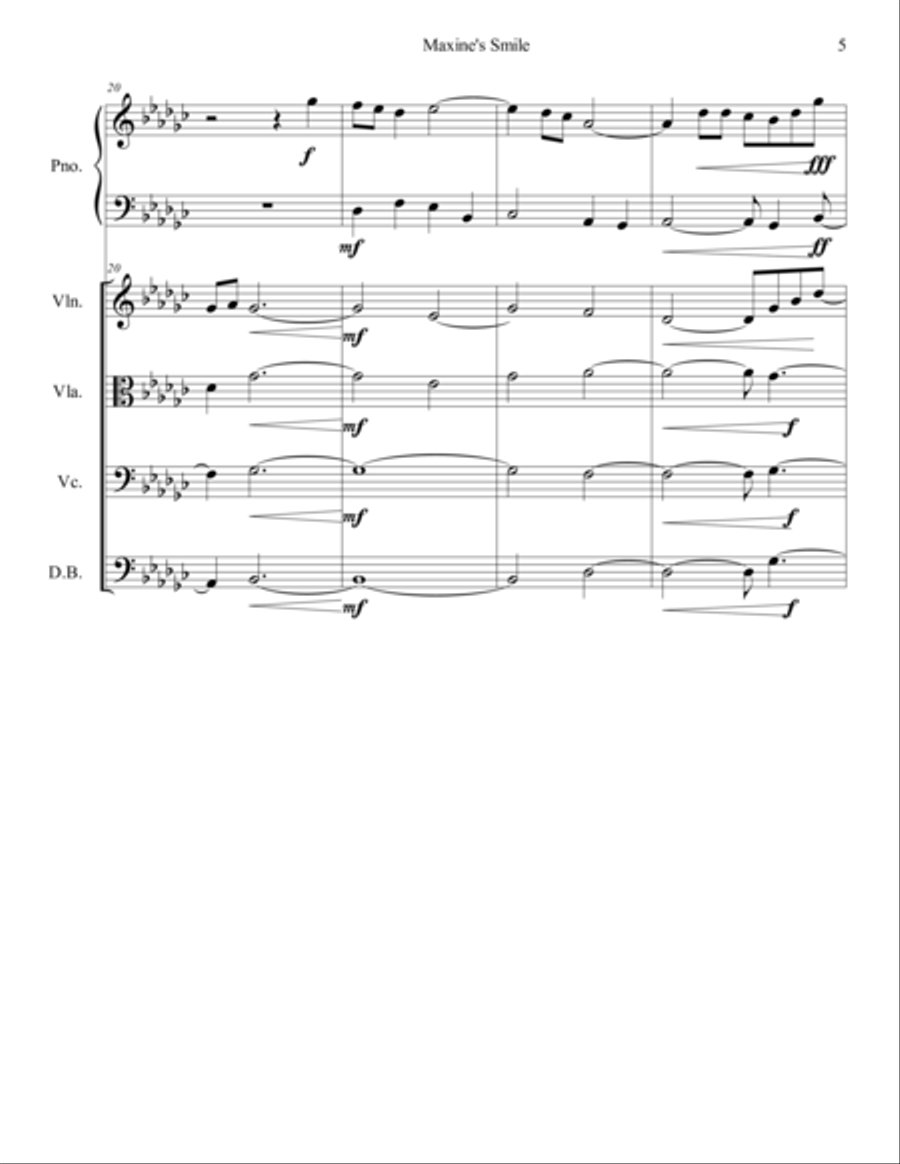 Maxine's Smile Piano Quintet scores gallery preview page 5