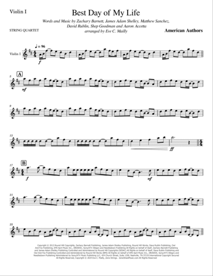 Best Day Of My Life Best Day Of My Life String Quartet scores gallery preview page 6